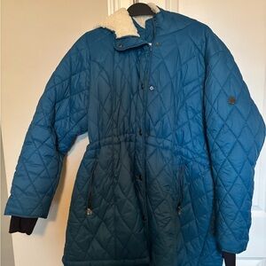 Steve Madden Blue Jacket with White Sherpa Collar